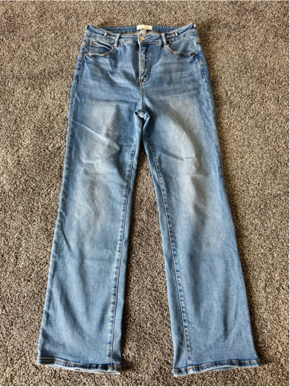 Women's Risen Jeans High Rise Slim Boot Cut Jeans Size 15/32 Blue